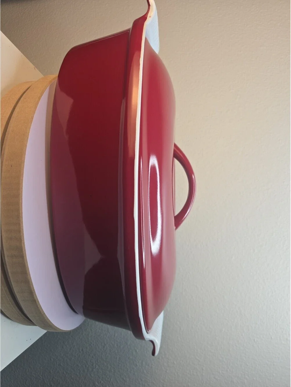Hell's Kitchen Stoneware Casserole Dish Red White 3.5qt